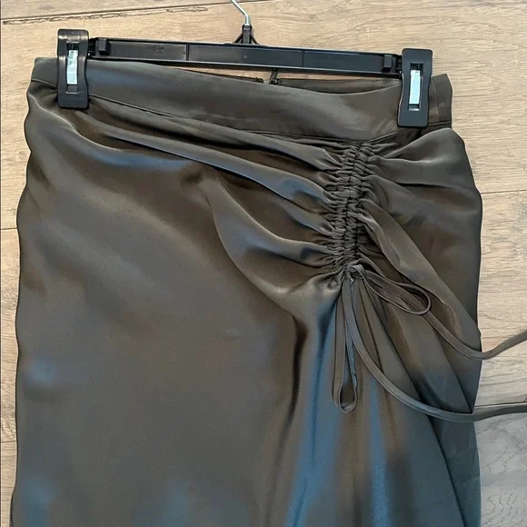 All Saints Alexia gathered dark green Maxi Skirt. Size 2 - Picture 3 of 6